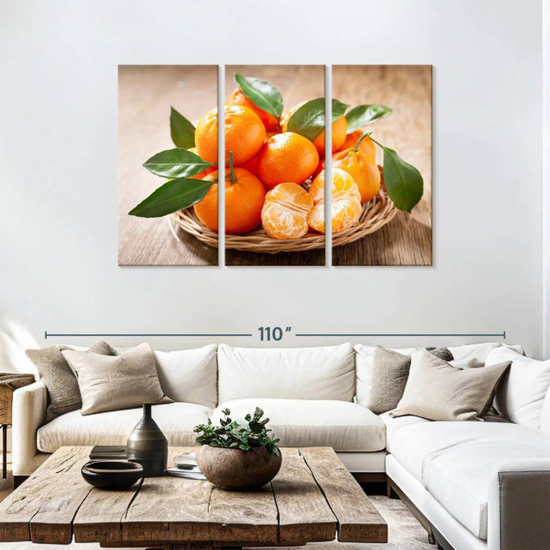 Yarlin Served Mandarin Oranges, 48" H x 74" W