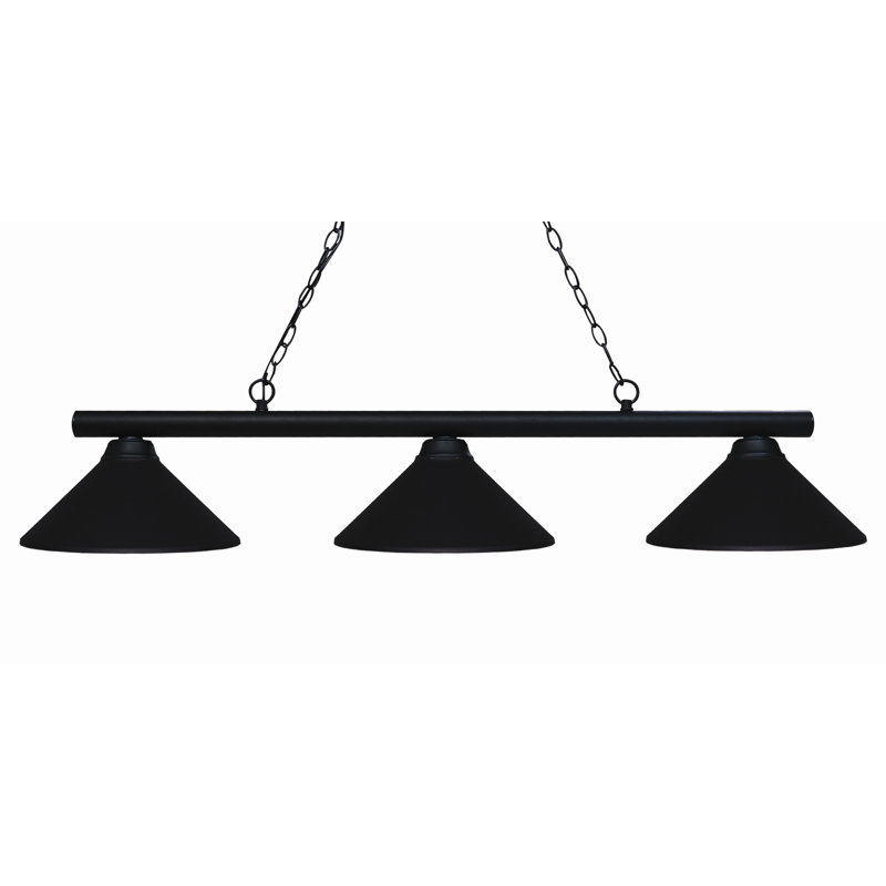 Sharp Shooter 3 Light Billiard Pendant, Noir mat
