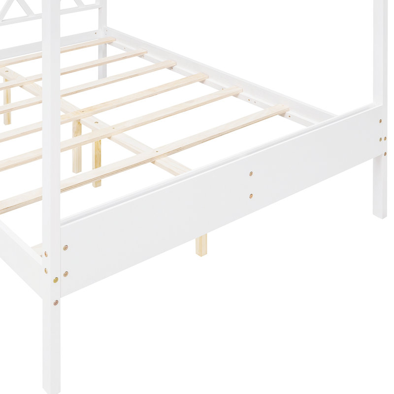 Lit plateforme Asellus, Blanc, Double