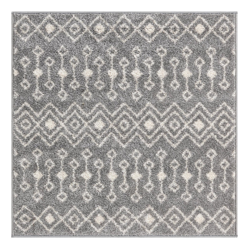 Somerville Geometric Indoor Rug, Square 3'1", Gray