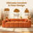 98.4" Extra Large Compression Sofa, Corduroy Cloud Puff Couch for Living Room, 4-Seater Upholstered Sofa with 2 Pillows, Vacuum Packed Easy to Move for Small Space, Apartment, Studio-210113815