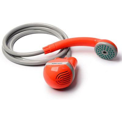 Portable Outdoor Shower, Battery Powered - Compact Handheld Rechargeable Camping Showerhead - Pumps Water From Bucket Into Steady, Gentle Shower Stream