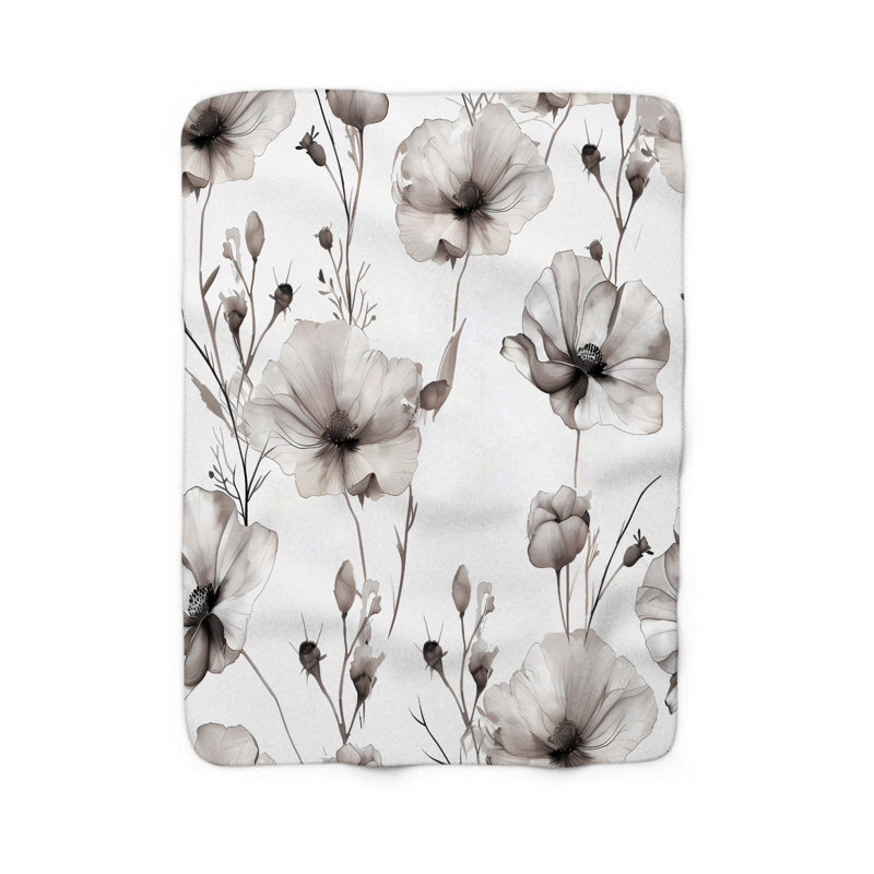 Bare Boho Botanicals - Couverture sherpa de qualité supérieure 1 pièce, Grand lit