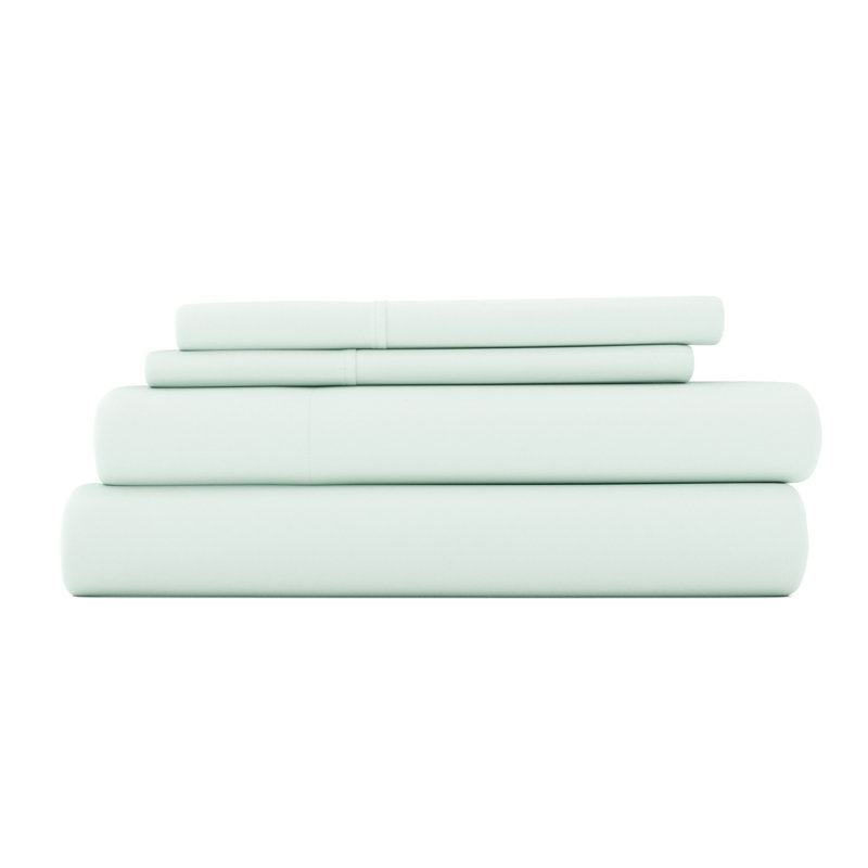 Ensemble de draps en microfibre doublement brossée 4 pièces Becky Cameron 1800 Series, Crème, crème