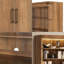 Bibliothèque de 83,4 po de hauteur avec portes et grande armoire de rangement moderne avec lumière DEL pour le salon