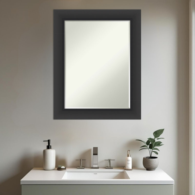 Miroir mural de salle de bain Sliped, Noir
