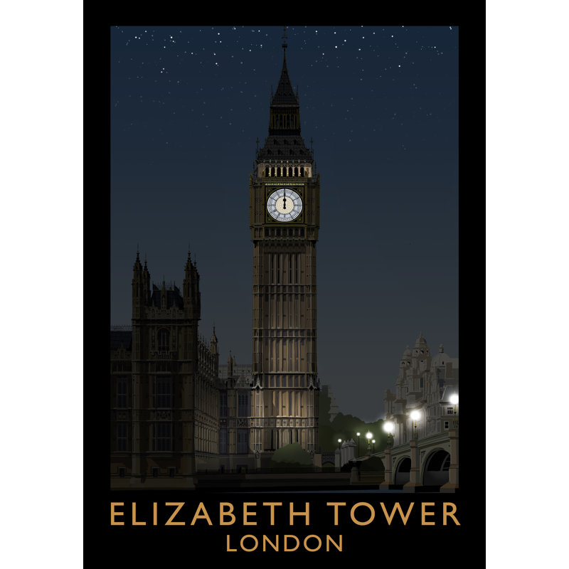 Elizabeth Tower 2 by Richard O'Neil - Print, No Frame, 40 cm H x 30 cm W x 1 cm D