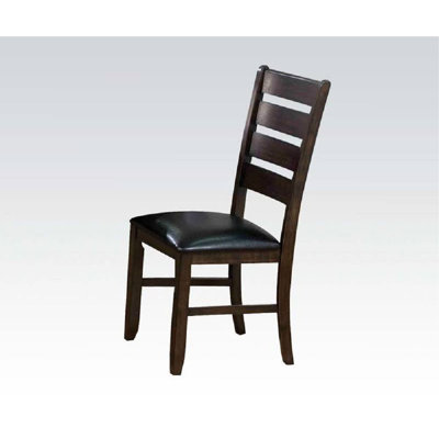 Urbana Side Chair Set Of 2 In Black PU & Espresso, A Stylish And Comfortable Addition To Any Space.