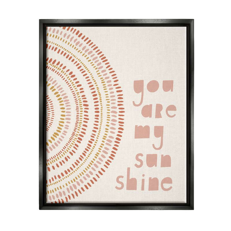 "You's Are My Sunshine", Cadre flottant noir de jais, H 21 po x l 17 po x P 1,7 po