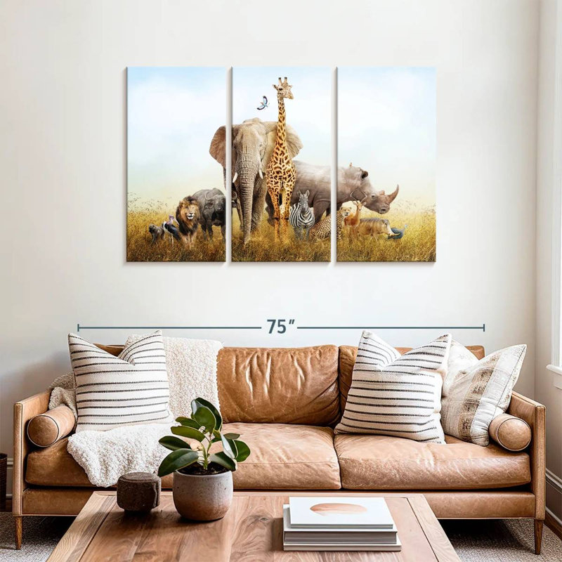 Animaux de safari kényans, H 36 po x l 57 po