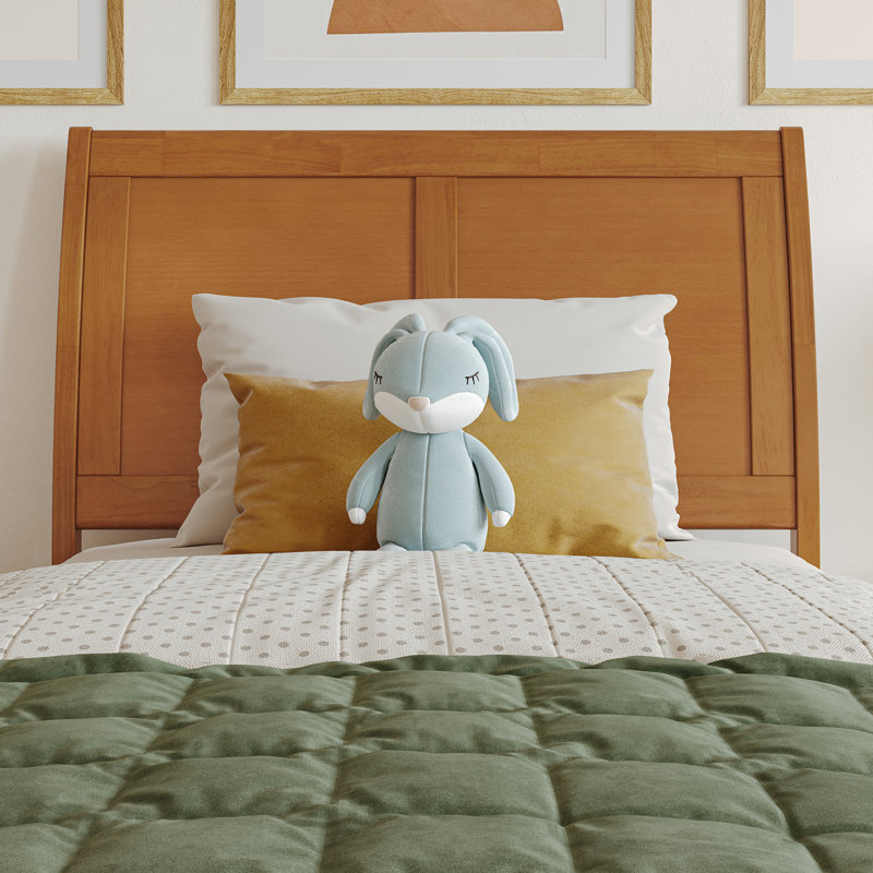  Lampley Solid Wood Foundation Bed , Twin, Light Toffee
