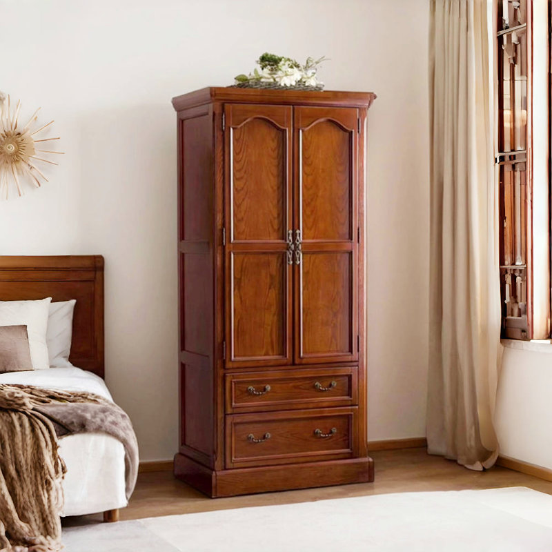 American-style Solid Wood Simple Wardrobe