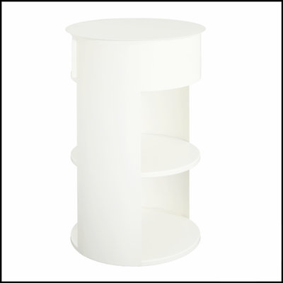 Table d'appoint ronde d'intérieur en métal à 3 niveaux avec armoire à porte coulissante, parfaite pour un décor moderne et minimaliste