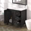 35.5" Bathroom Vanity, Black, Resin Basin, 3 Drawers, Soft Closing Slides, Splash, Plywood Material, Quick Setup Water- Surface, Easy