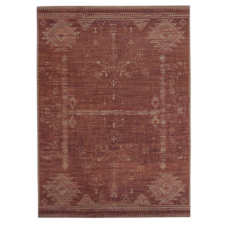 Tapis brun et ivoire Maril Maynor, Rectangulaire 3 pi x 5 pi