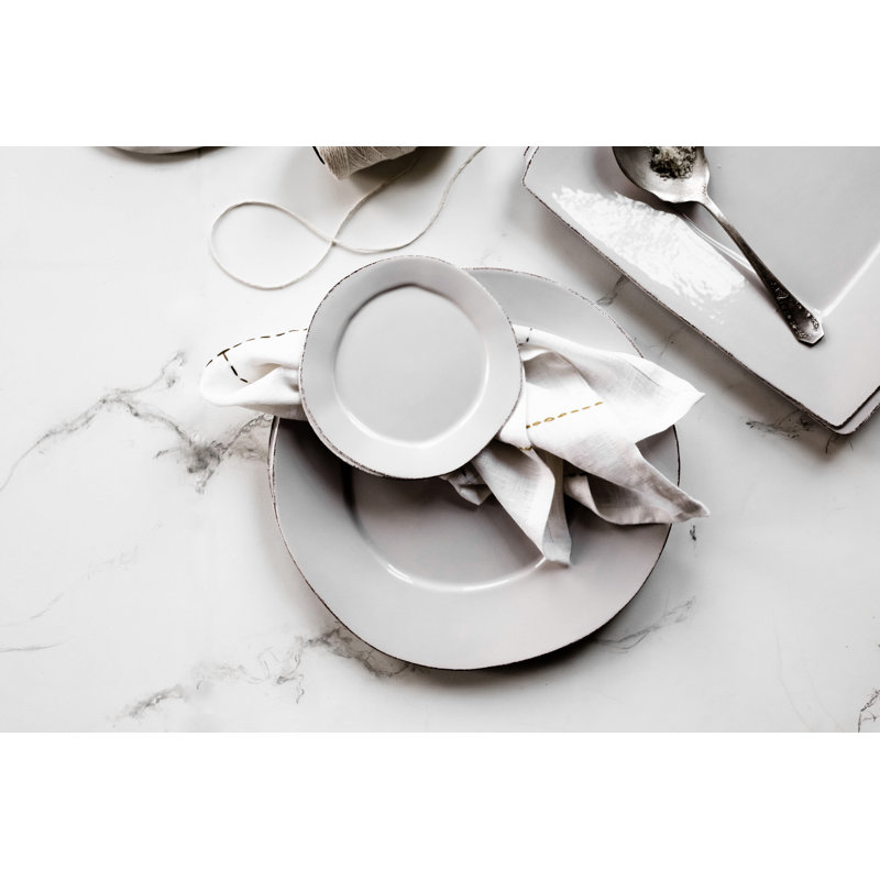 Lastra Handmade Stoneware Dinnerware Set - Service for 4, Aqua
