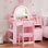 Ensemble de coiffeuse pour enfants 2 en 1 avec miroir et lumières DEL