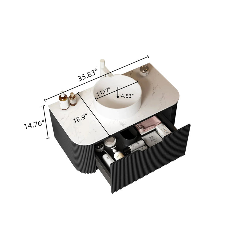 Évier de meuble-lavabo Modern, 36"