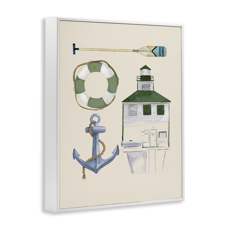 Art nautique et giclée par Brooke Pajkurich, Estampe numérique encadrée blanc bord de mer, H 20 po x l 16 po