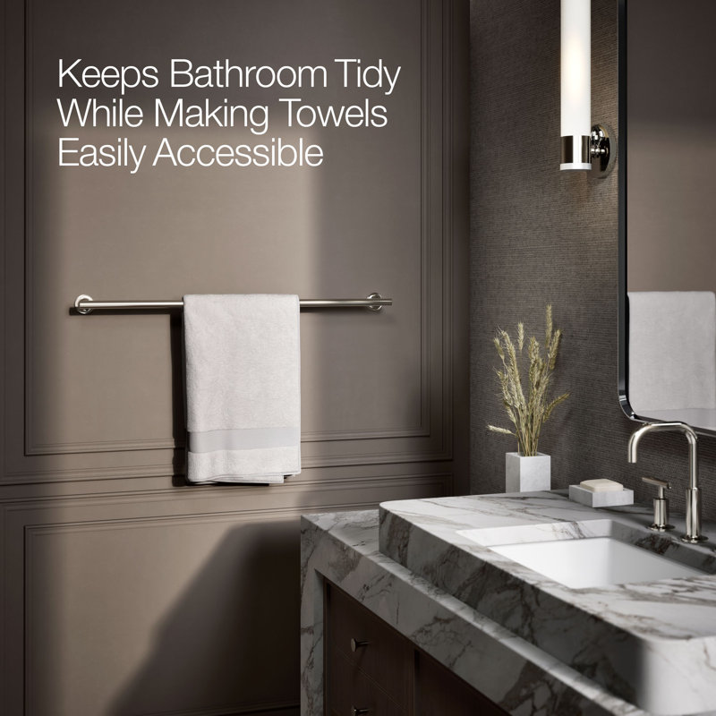 Purist 30" Wall Mounted Towel Bar, Vibrant Polished Nickel, 1.88" H x 30" L x 3.25" D