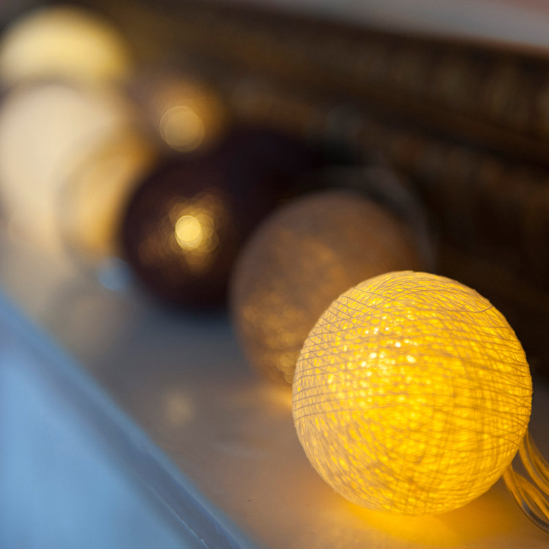 Misti LED Cotton Ball String Light, 20 Lamps - 5 Metre Long