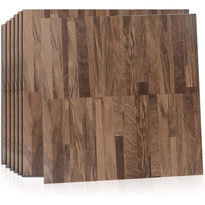 10 Piece Adhesive Backsplash Tile Natural Oak