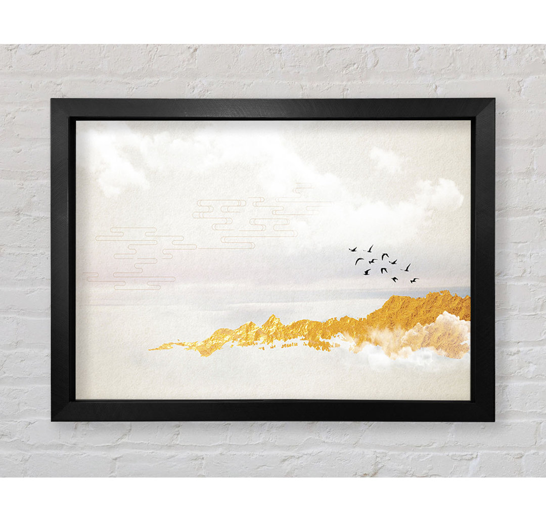 Orange Coast And Birds - Einzelne Bilderrahmen Kunstdrucke