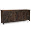 Buffet 84 po en bois récupéré brun foncé patiné avec six portes 84 po