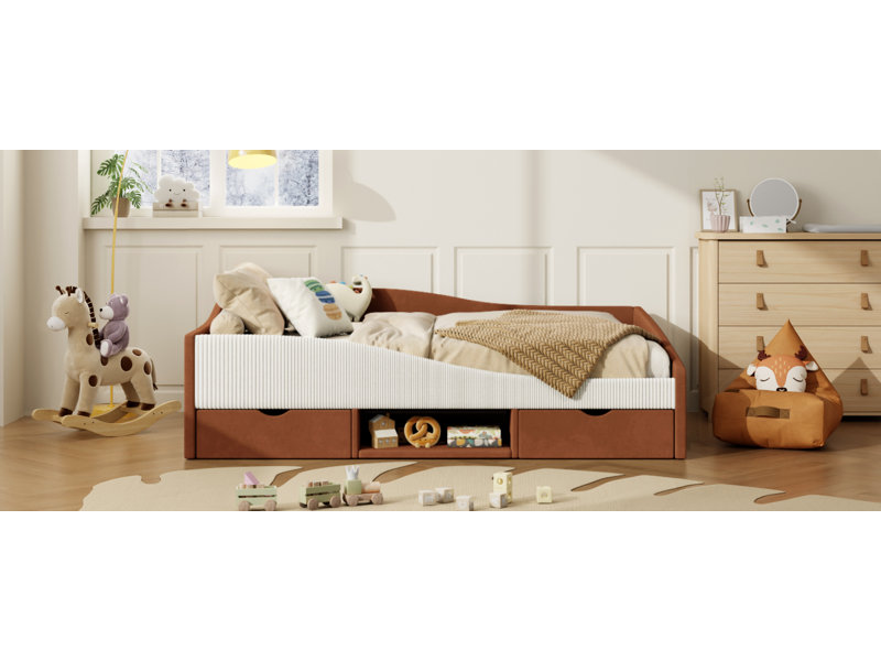 Upholstered Bed, Full, Brown