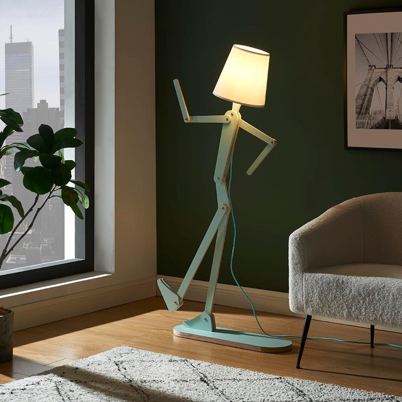 Modern Swing Arm Wood Floor Lamp For Living Room, Bedroom, And Office - Creative Arc Design Decorative Reading Light