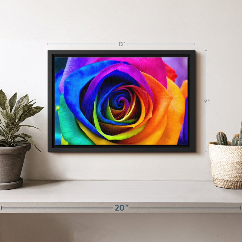 «Rainbow Rose Petals», reproduction sur toile, H 9 po x l 13 po