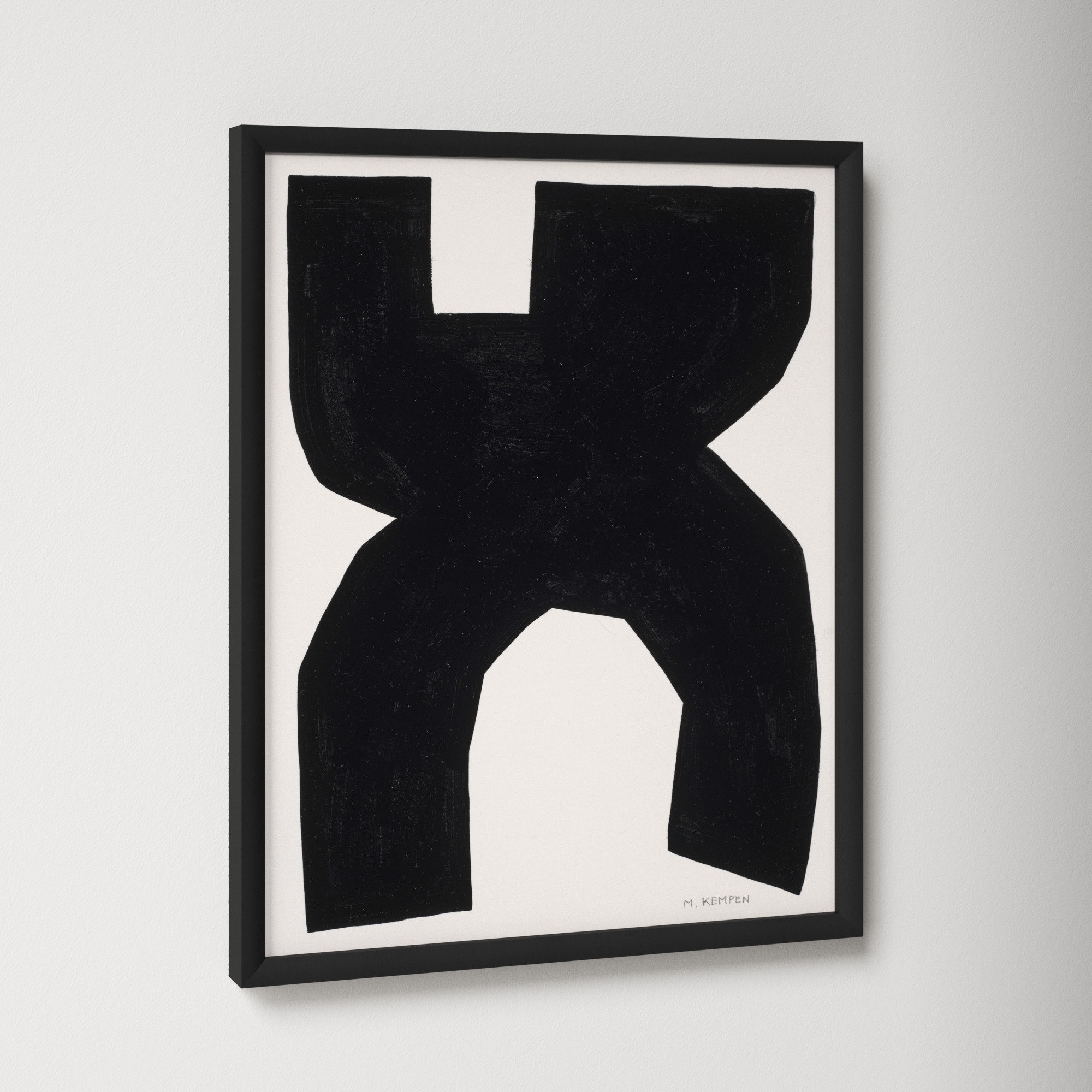 Module On White 1 by Michael Kempen, Black, 30" H x 24" W x 1.25" D
