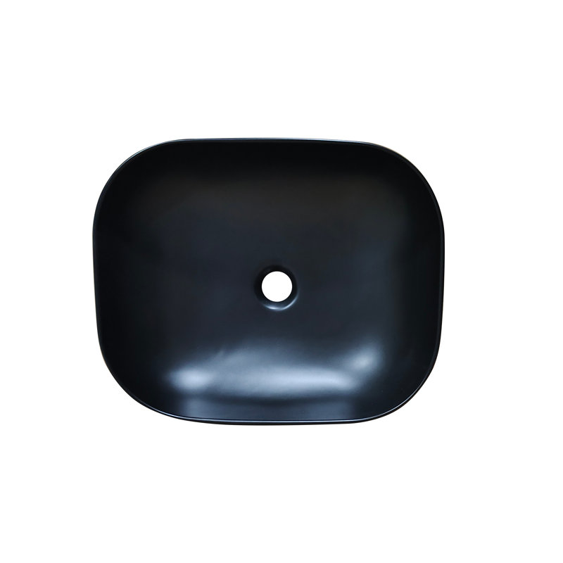 Altair 20'' Black Ceramic Oval Bathroom Vessel Sink