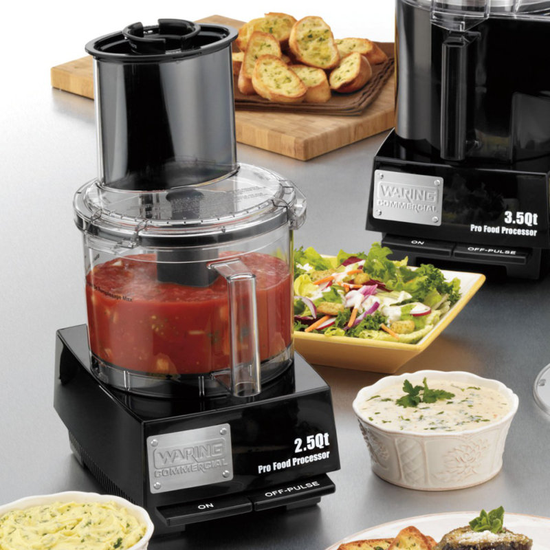 Waring 2.5 Quart Black Polycarbonate Commercial Food Processor