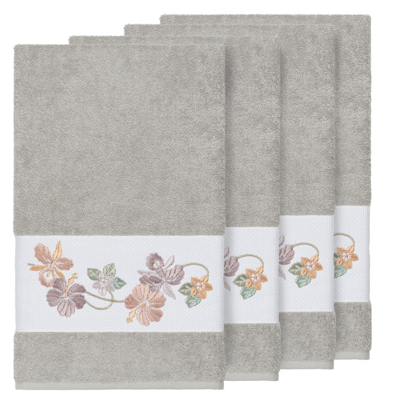 Caroline Turkish Cotton Midweight Bath Towel, Light Gray