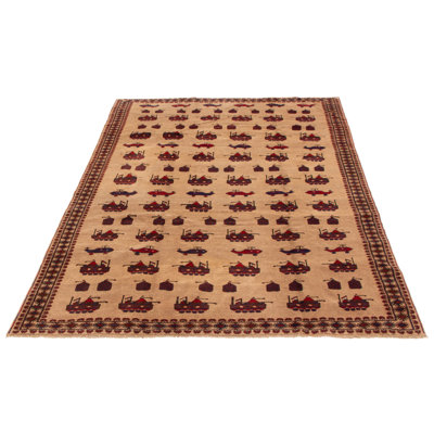 Tapis brun clair Rare War 6 pi 7 po x 9 pi 8 po