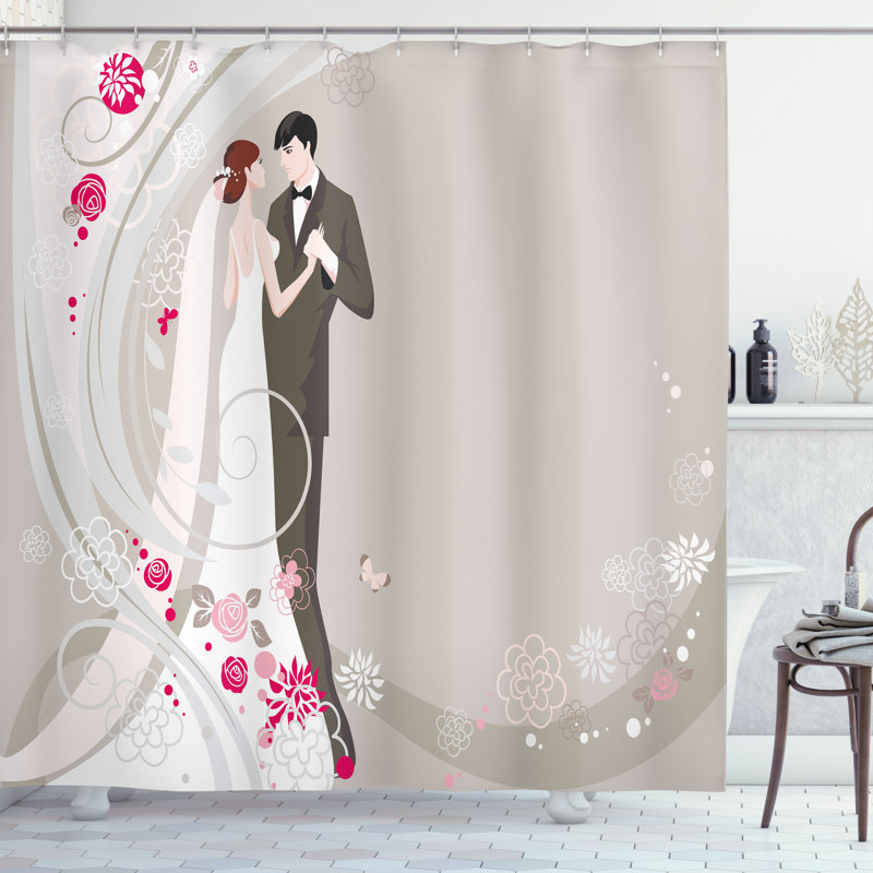 Shower Curtain with Hooks Included, 70"H x 69"W