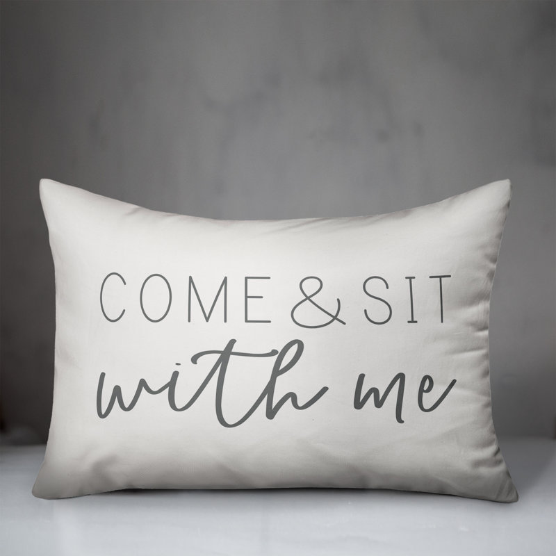 Outdoor Reversible Throw Pillow, White/Gray