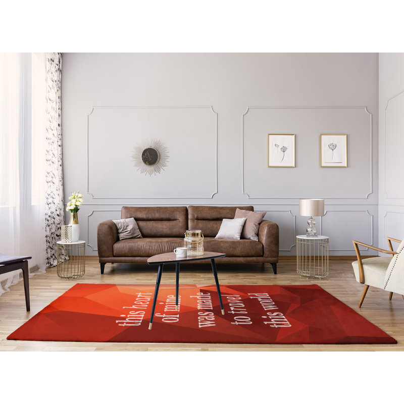 Tapis en polyester en simili-citation pierre de voyage love, Rectangle 9 pi x 12 pi