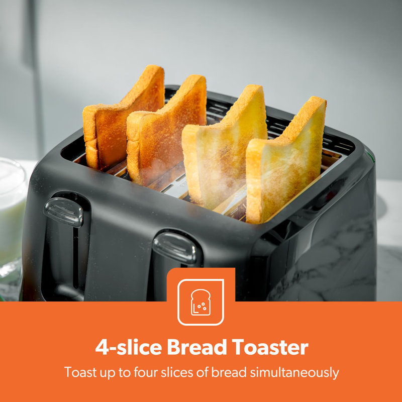 GEEPAS 1.5L Filter Coffee Machine & 4 Slice Toaster Combo Set | 800W Coffee Maker for Instant Coffee Espresso Macchiato & More | 1400W Toaster For Thin Small Bread Slice 6 Browning Levels