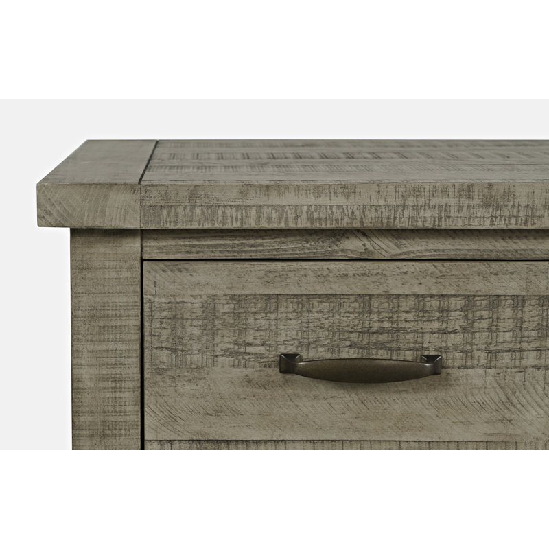 Buffet en bois de pin 4 tiroirs Honario, Bois flottant gris