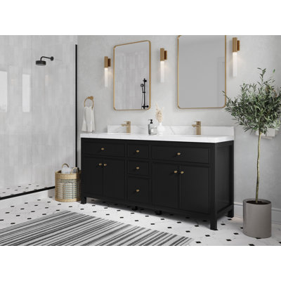 72"" Double Bathroom Vanity Set -  Latitude RunÂ®, 438F043D48354529AE31E63DB608132D