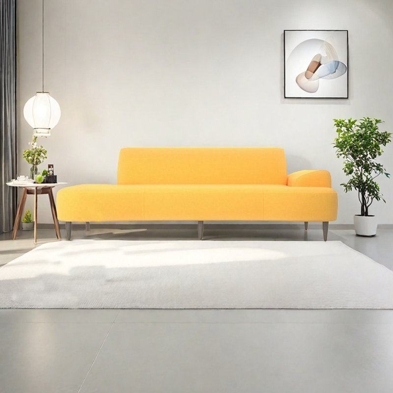 Chaise longue en éponge luxueuse et minimaliste, Orienté à droite, Velours doré