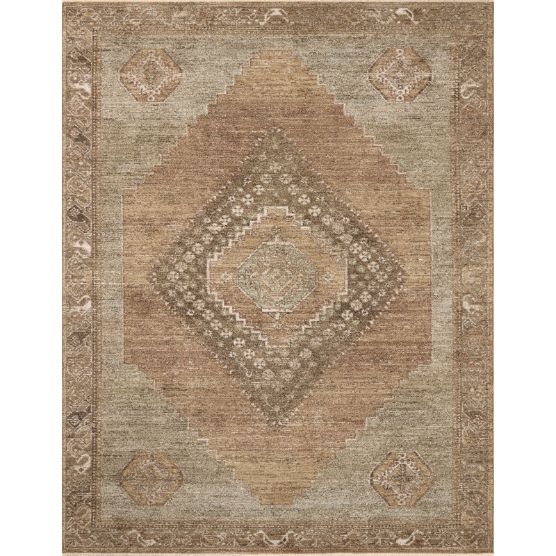 Tapis brun / multicolore Magnolia Home par Joanna Gaines x Loloi Storrie, 2'7" x 7'6"
