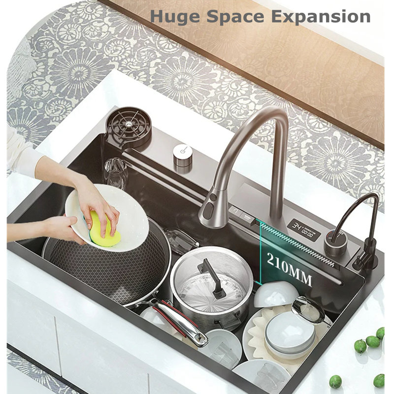 Évier de cuisine en acier inoxydable à double cuve 29,5 po L