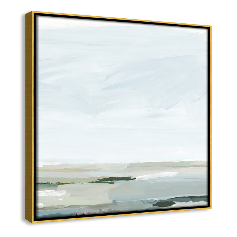 Catrena Pure Stillness - Floater Frame Painting Print on Canvas, 13.5" H x 13.5" W, Gold