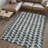 Maurisa Moroccan Triangle Geometric Cream/Navy Rug-1519393511