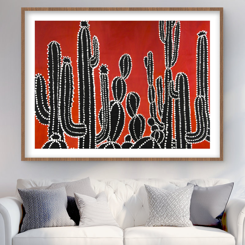 Cactus noir haut - décor de chambre rouge, H 48 po x l 36 po, Brun