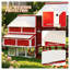 Très grand poulailler avec coulisses connectées, poulailler en métal et en bois, noir, rouge et blanc