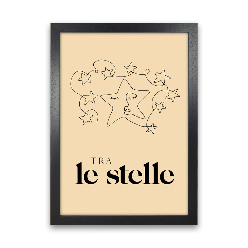 Tra Le Stelle 1 Piece Wall Art, 88cm H x 64cm W x 3cm D, Black Framed